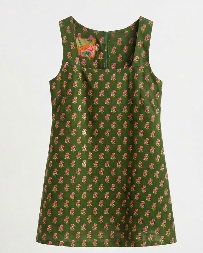 July Dress Embellished Green