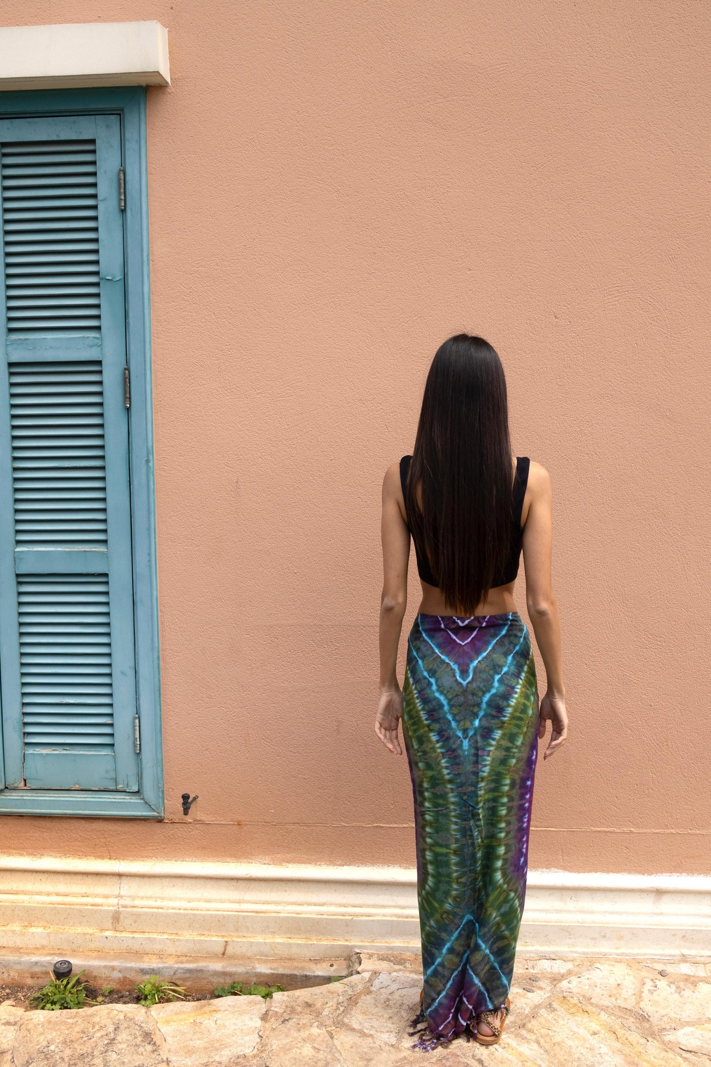 Purple Earth Tie Dye Fringe Stella sarong