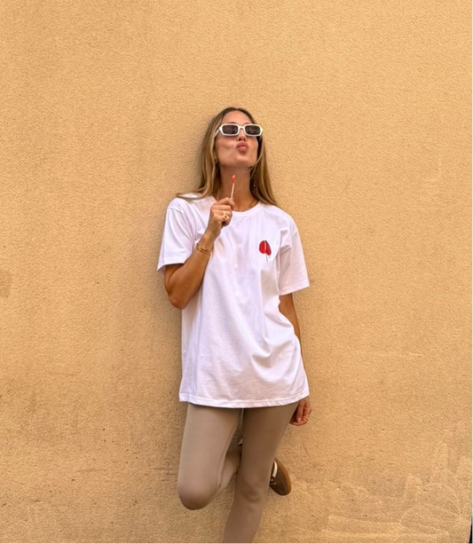 Unisex small red anthurium tshirt