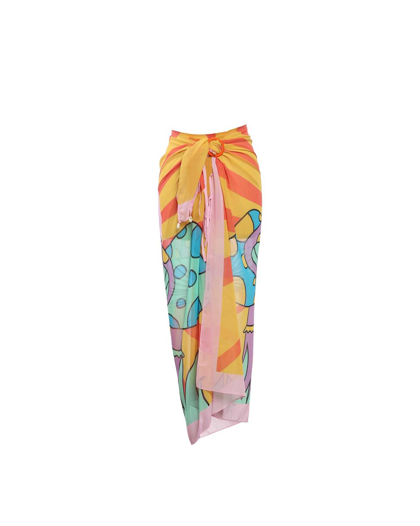 Mushroom Orange Chiffon Bella Sarong