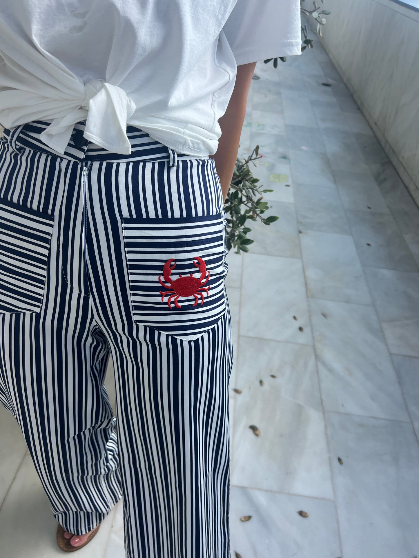 Celina Striped Crab Pants