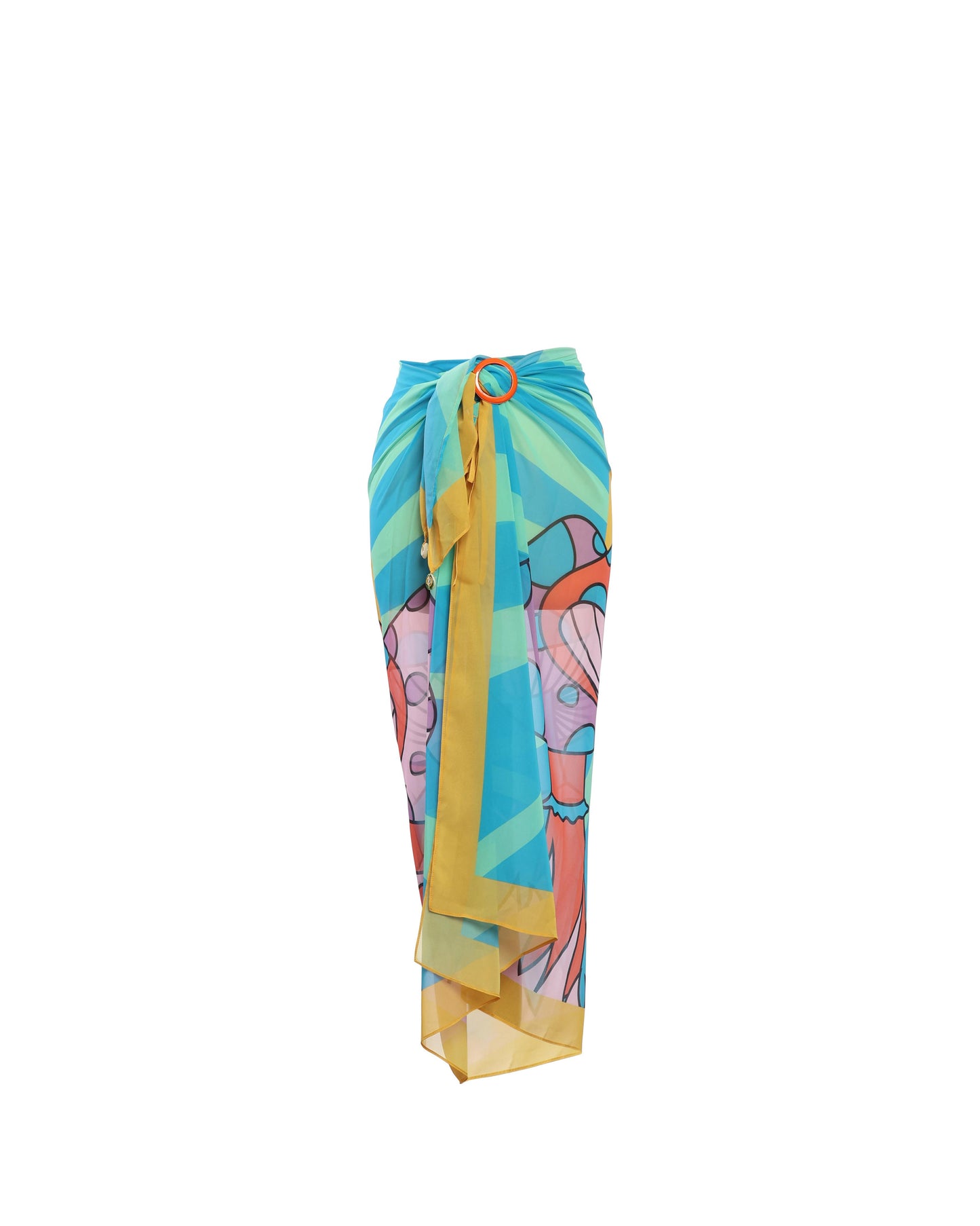 Mushroom Blue Chiffon Bella Sarong