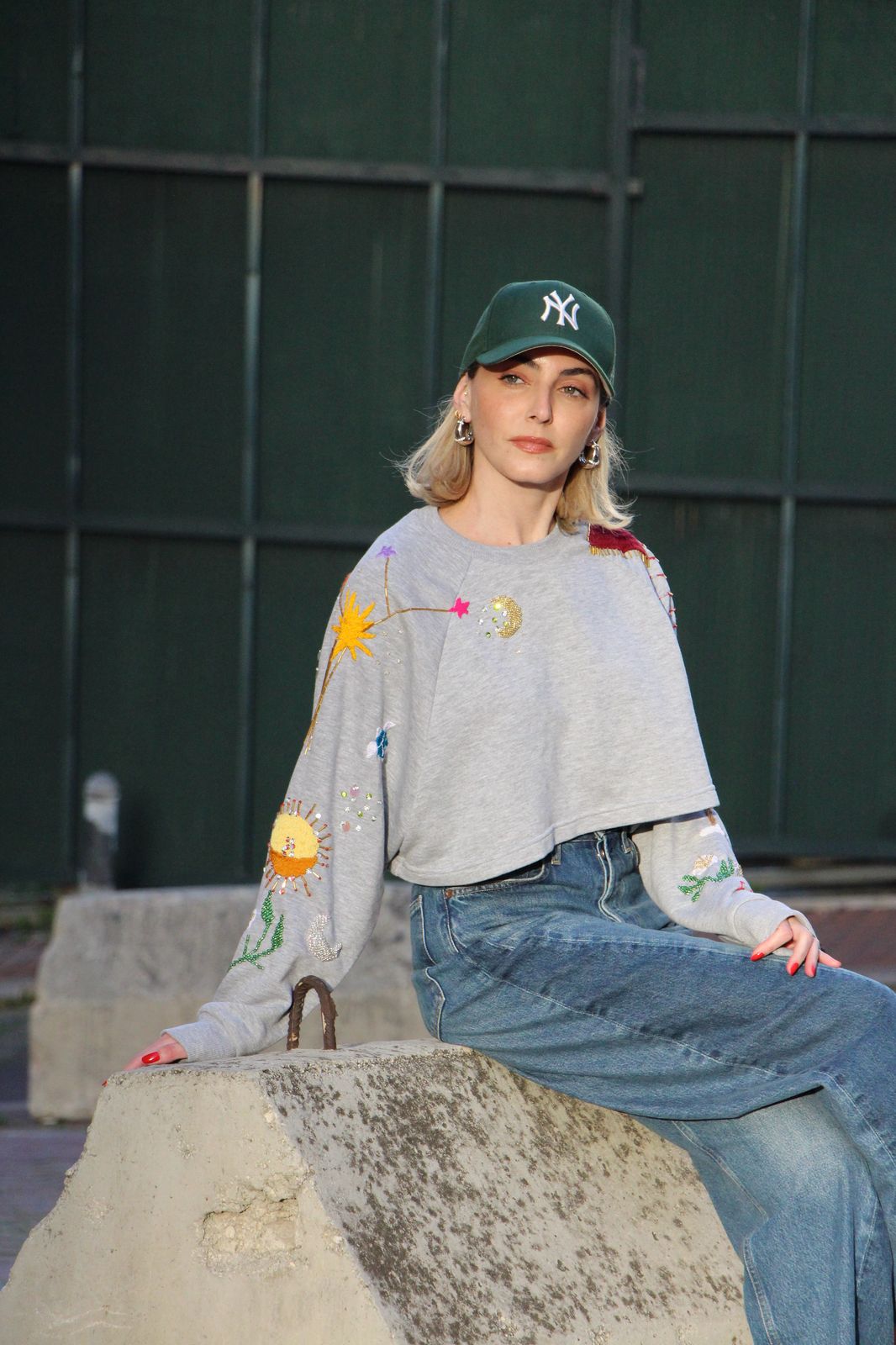Cropped Sweater Grey 🦀🪐 Celestial Tide X Tanya PREORDER
