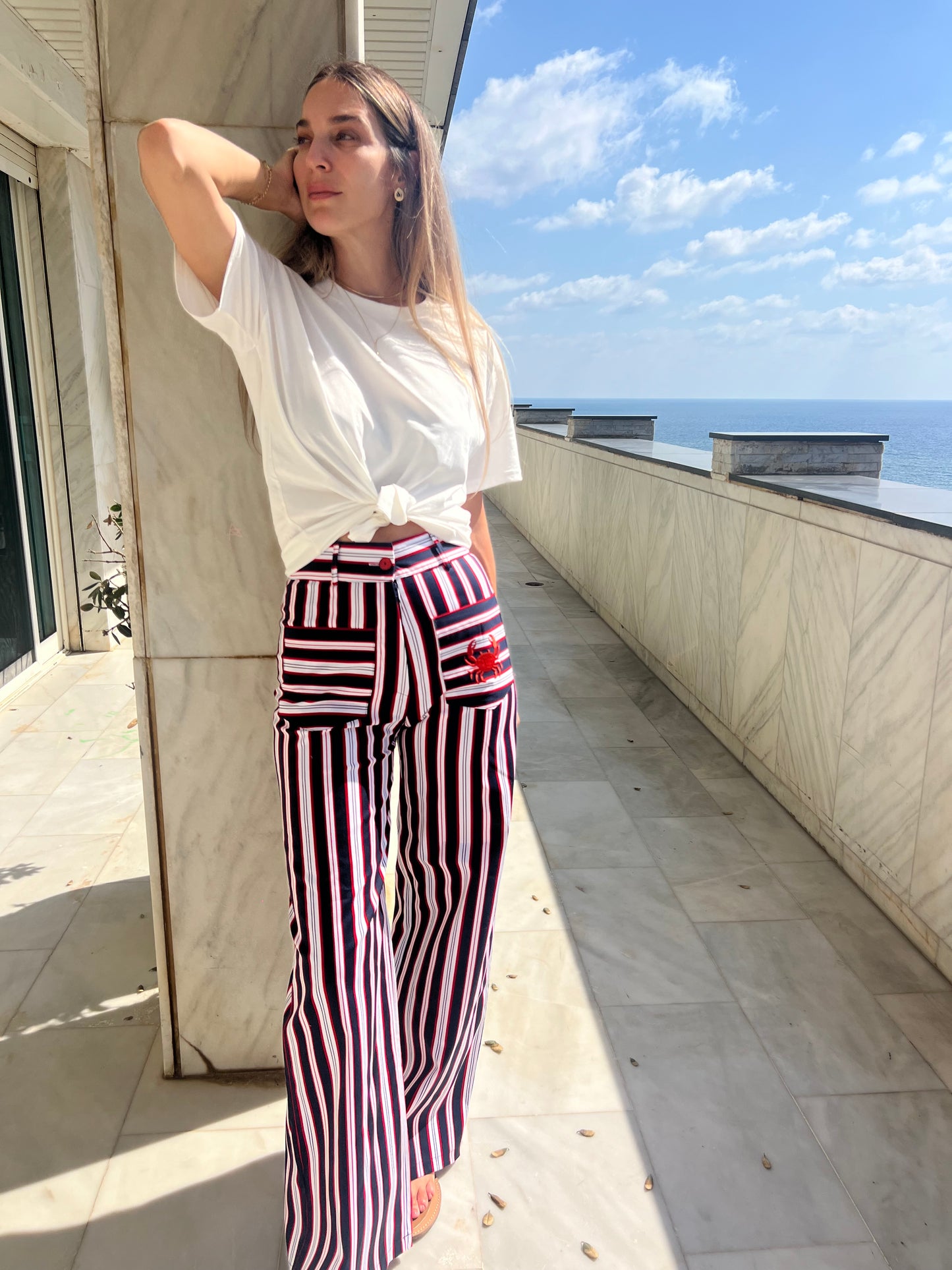 Celina Striped Crab Pants