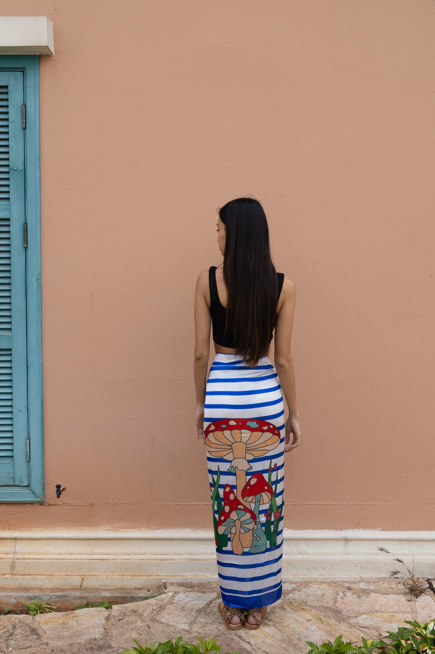 Striped blue mushroom Bella Sarong