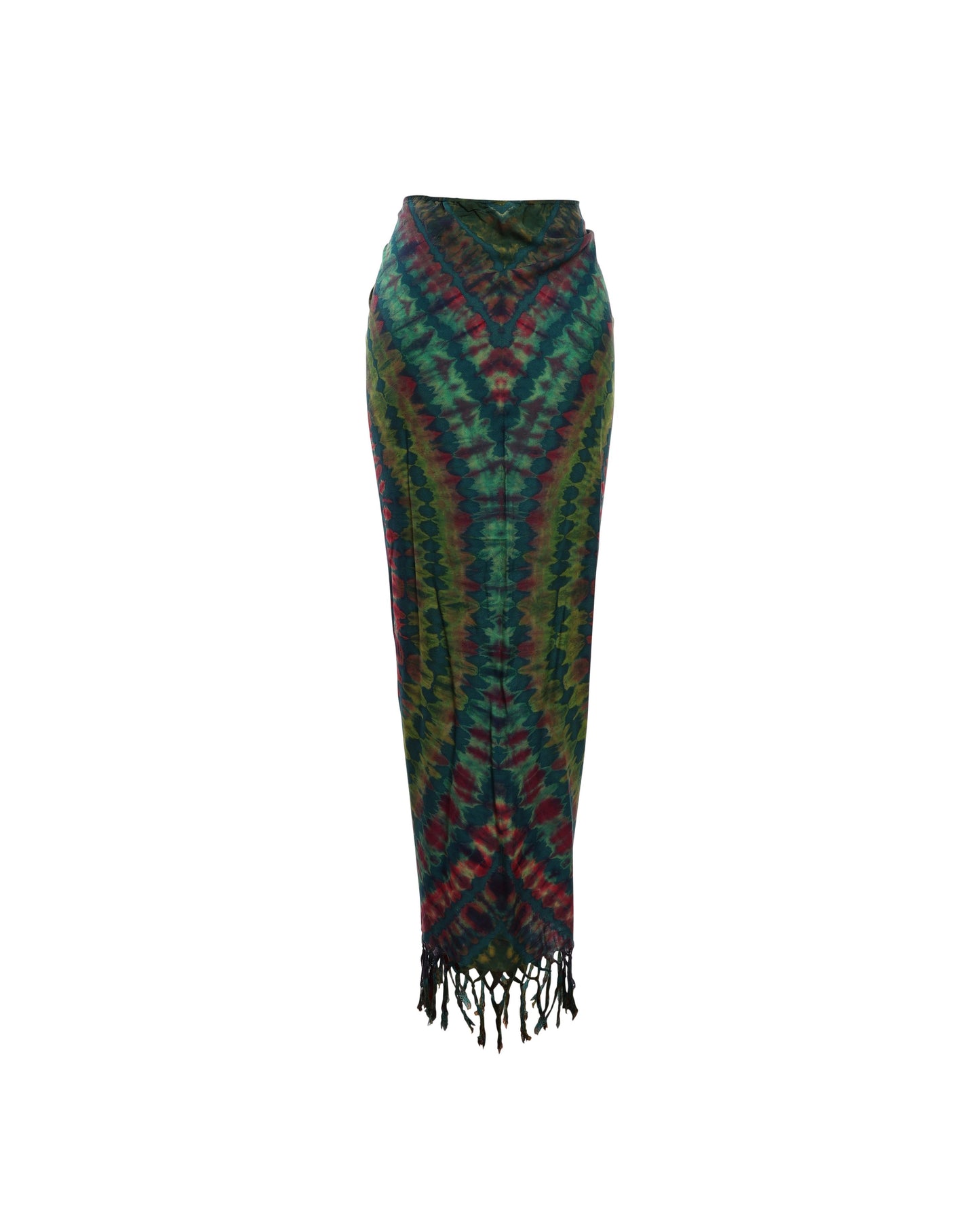 Green Earth Tie Dye Fringe Stella sarong