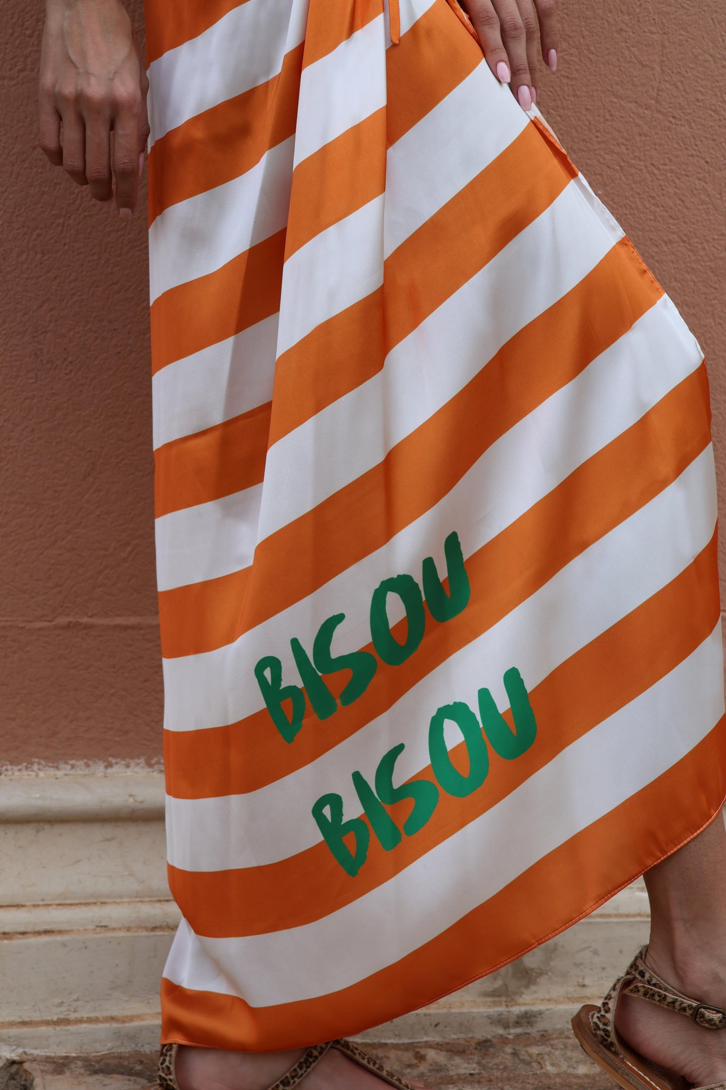 Orange striped Bella sarong “Bisou Bisou”