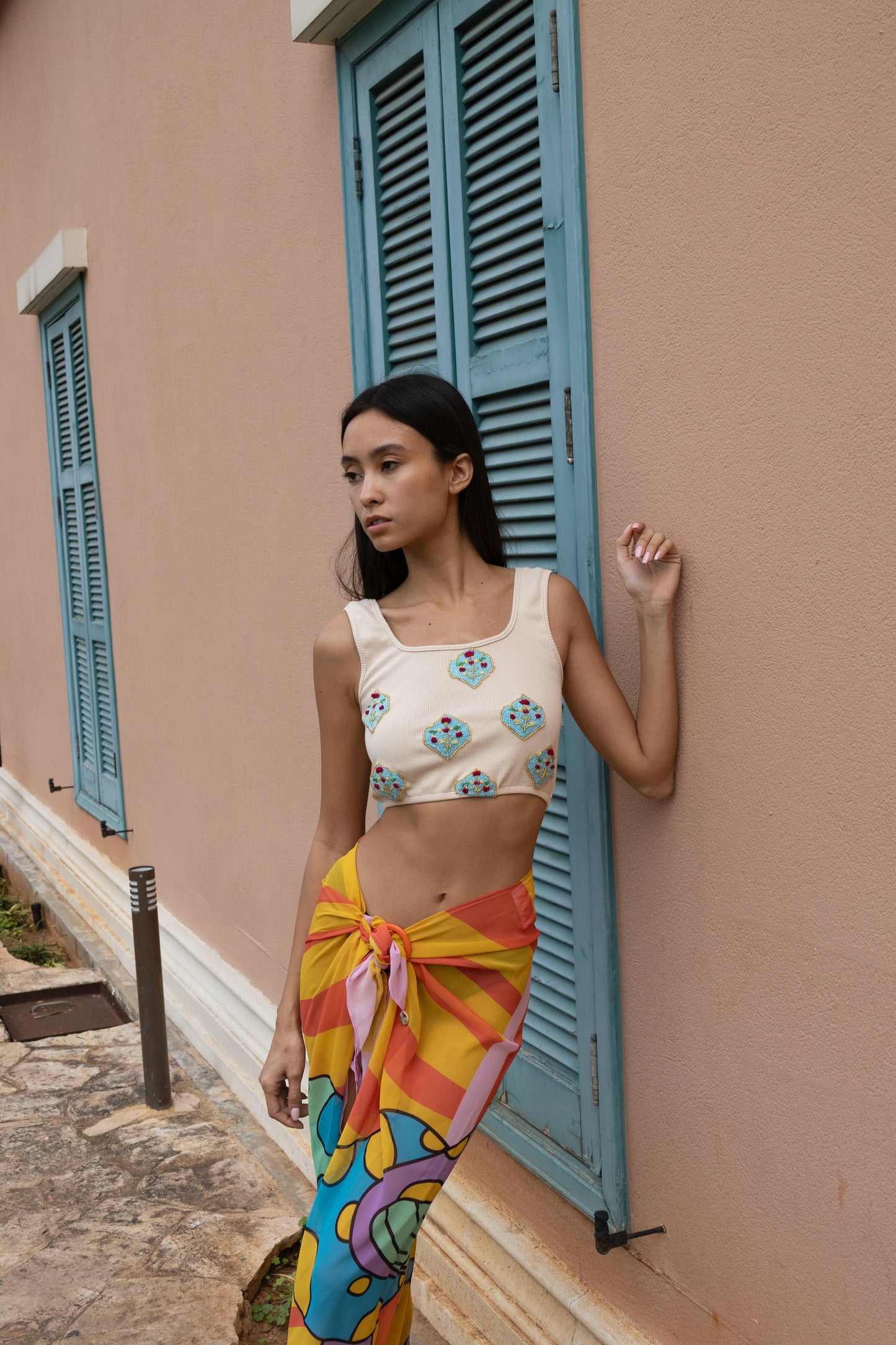 Mushroom Orange Chiffon Bella Sarong