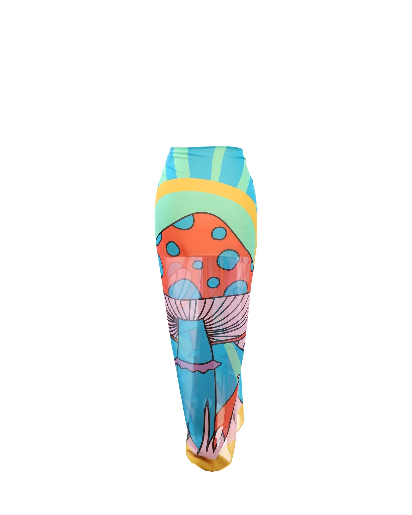 Mushroom Blue Chiffon Bella Sarong