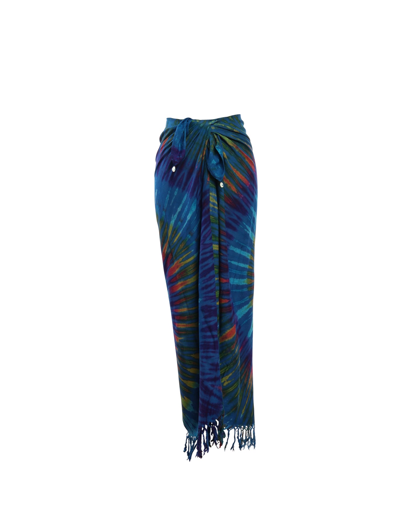 Blue Earth Tie Dye Fringe Stella Sarong