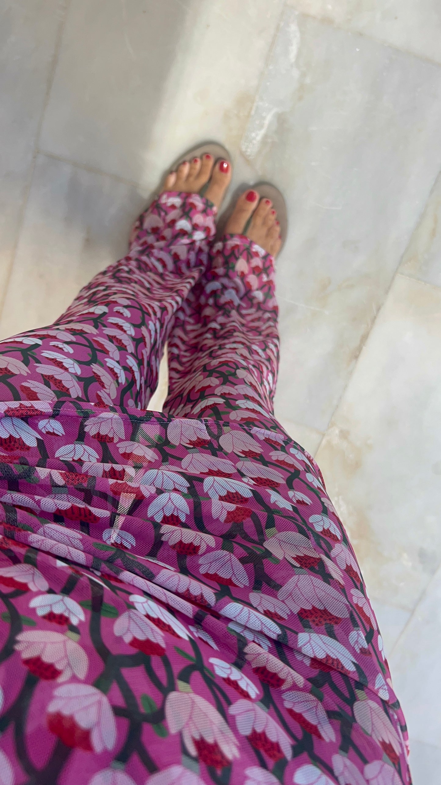 Mesh Flare Pants