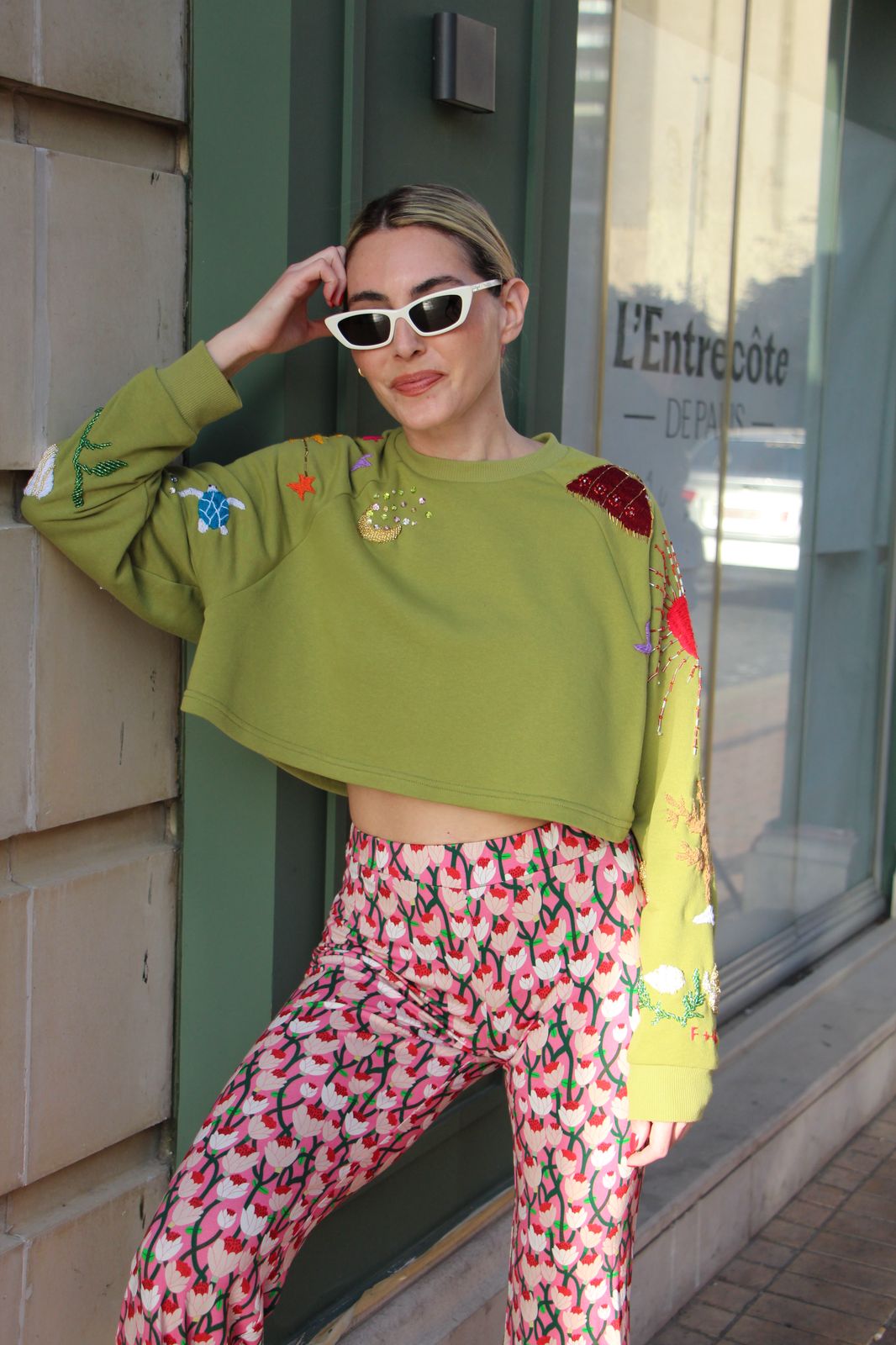 Cropped Sweater Anise Green 🦀🪐 Celestial Tide X Tanya