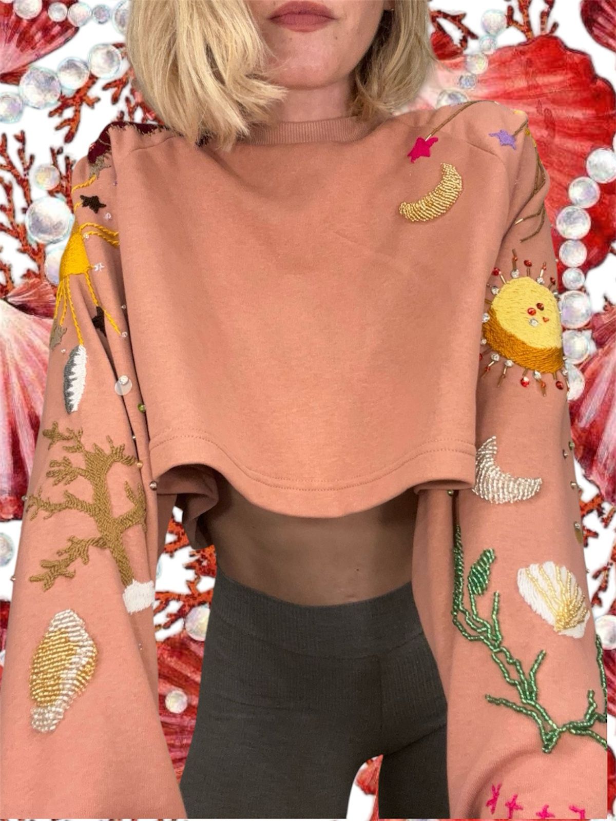 Cropped Sweater Bois de Rose 🦀🪐 Celestial Tide X Tanya