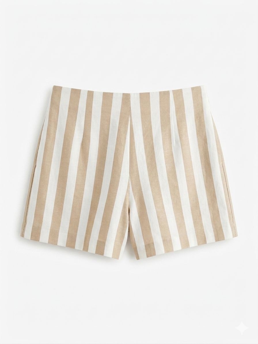 X Rana Striped Shorts - nude