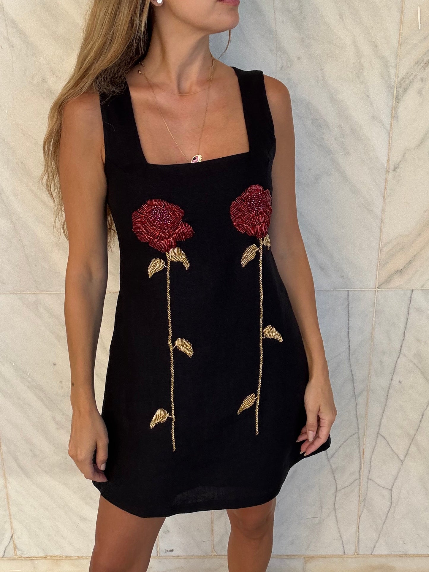 Wild Rose Dress- Black