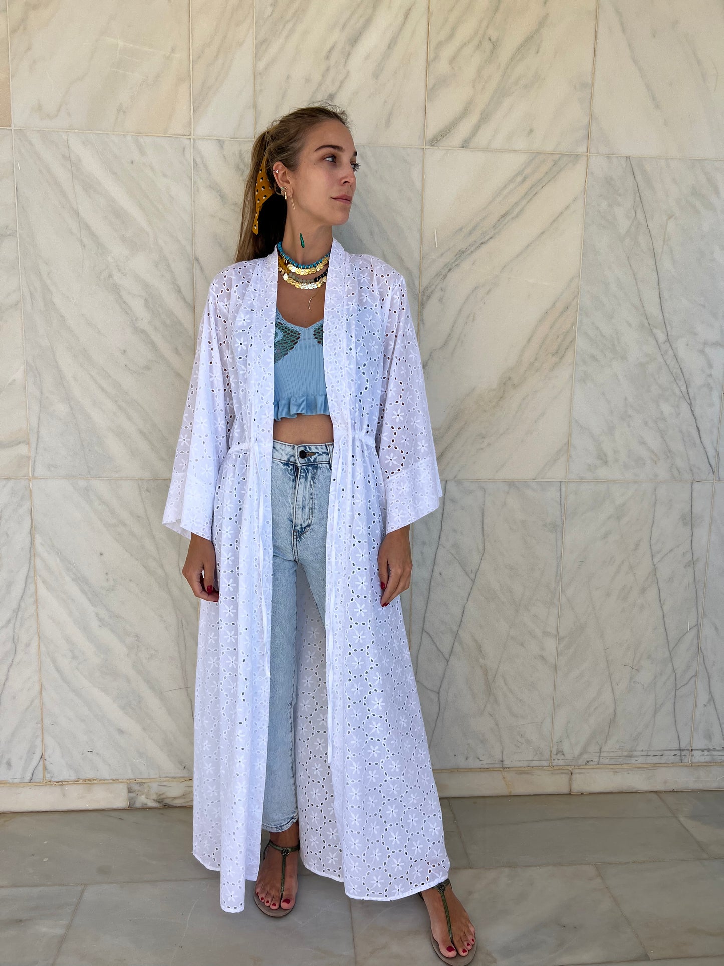 Summer Broderie Kimono