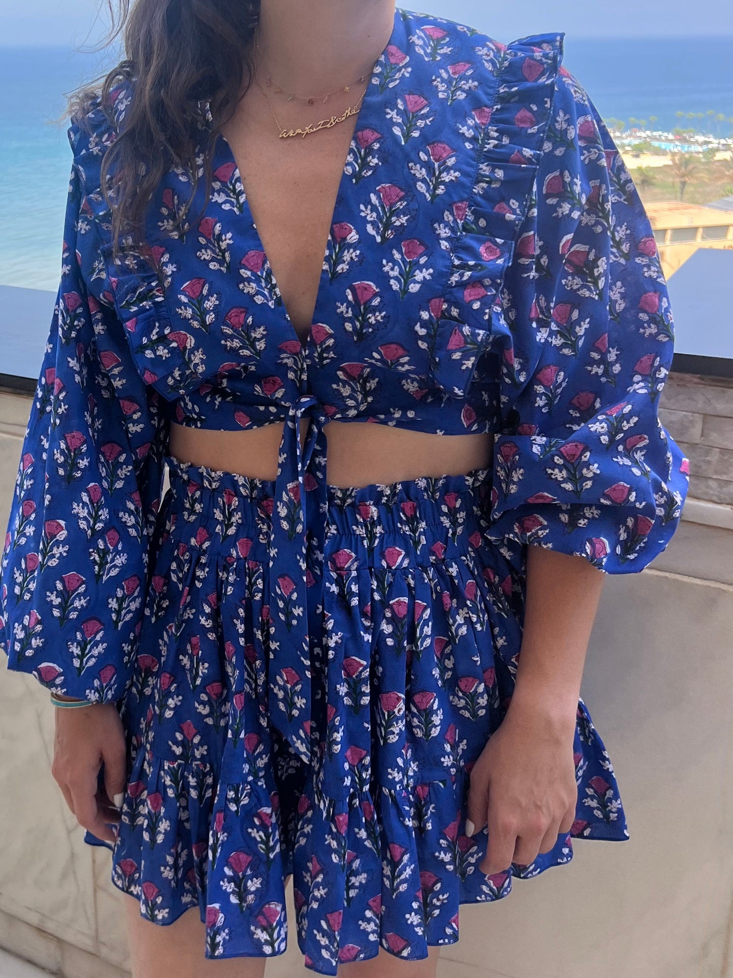 Boho Skirt Set - blue gitane