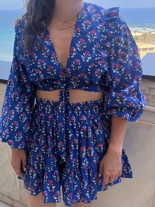 Boho Skirt Set - blue gitane