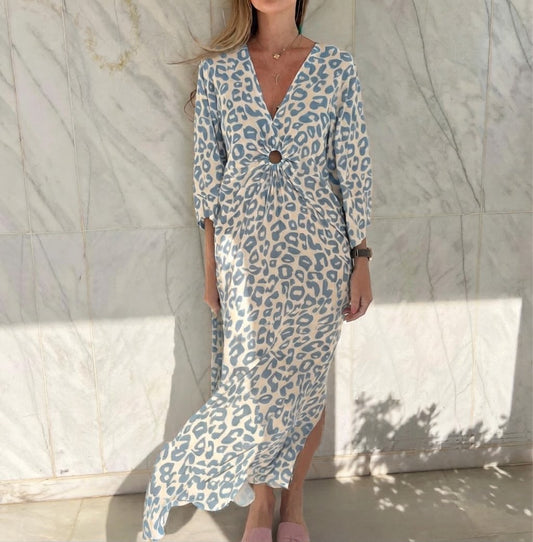 Wild & Free Crepe - faded grey leopard