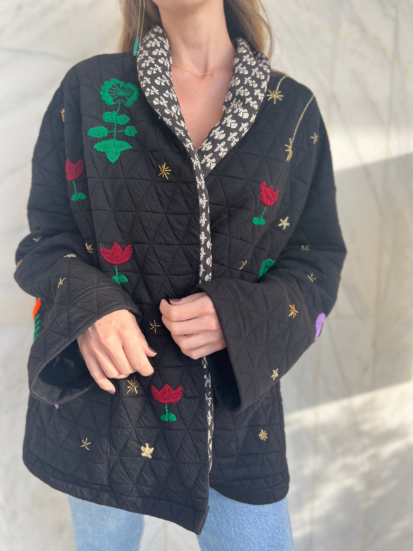 Embroidered Celine Puffer Jacket