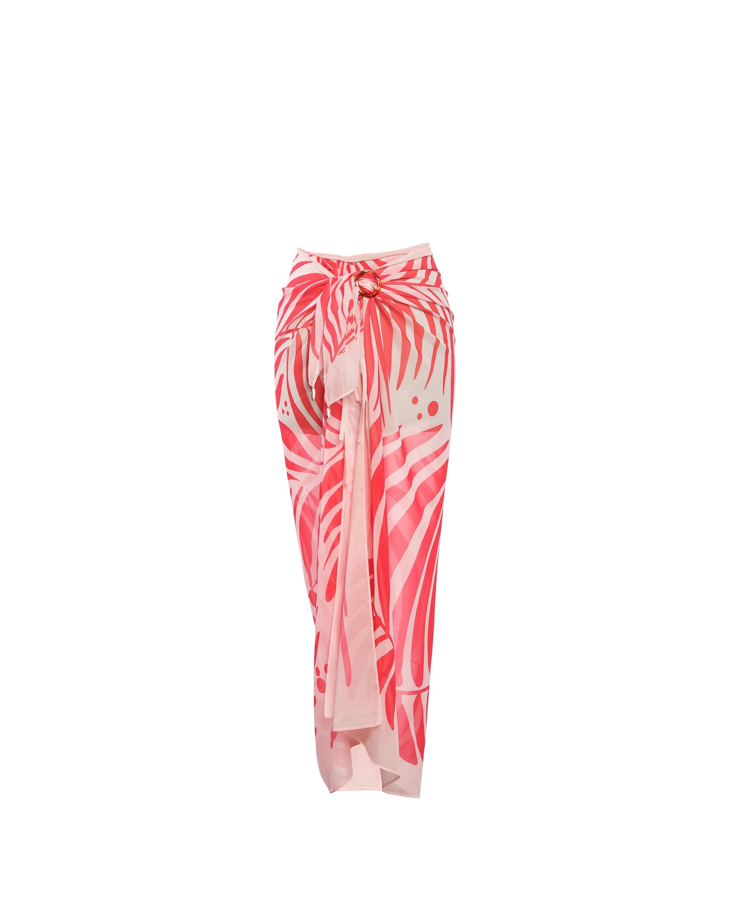 Pink leaf Bella sarong -Chiffon