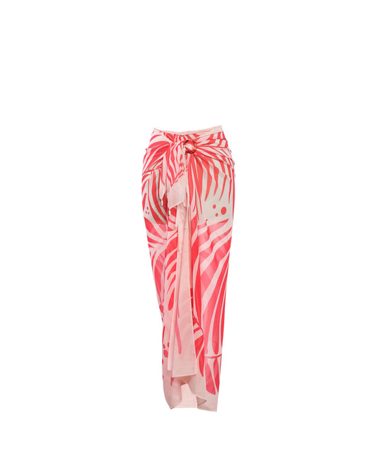 Pink leaf Bella sarong -Chiffon