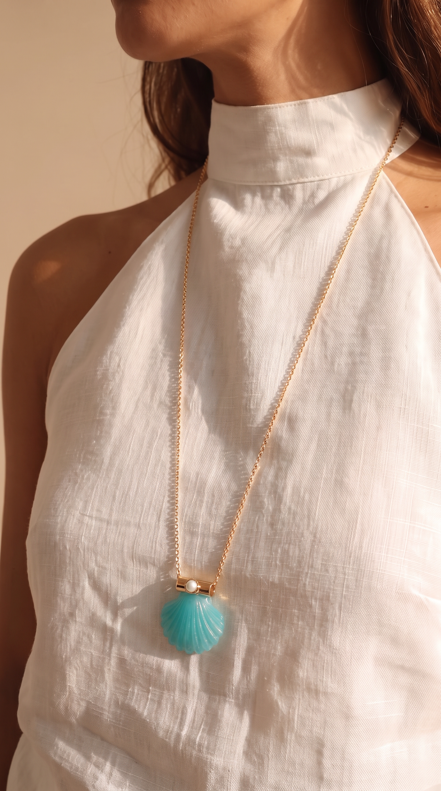 X L’Atelier Nawbar mini shell necklace - Turquoise
