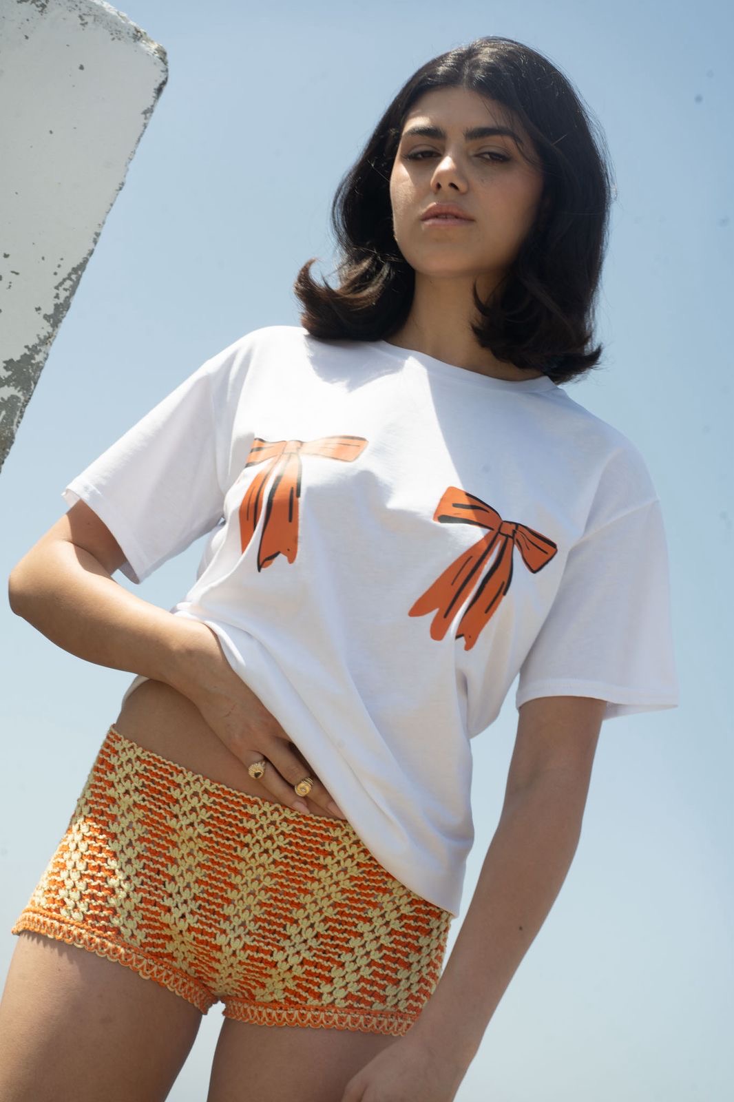 X Rana Bow Tshirt - Orange