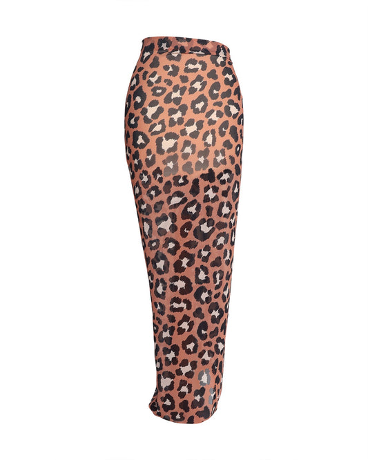 Leopard Print Bella Sarong -Chiffon