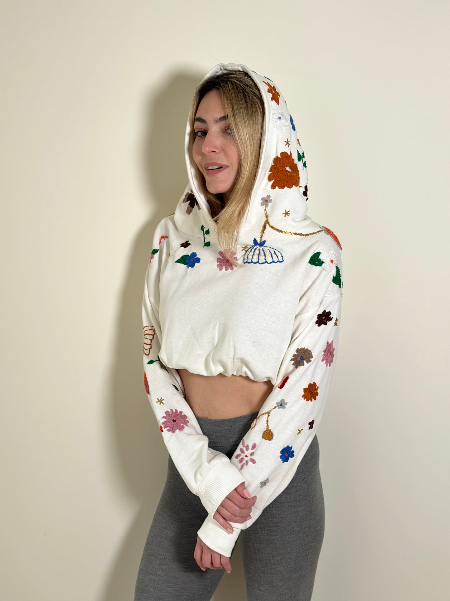 We Bloomin' Cropped Elastic Hoodie x Tanya