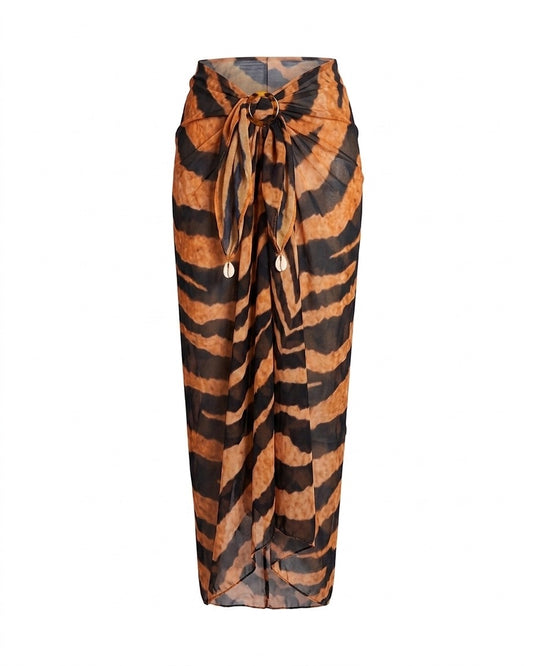 Tiger Print Bella Sarong -Chiffon