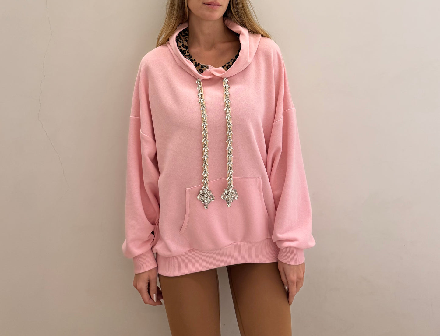 F++K X Tanya Bejeweled Hoodie in pink