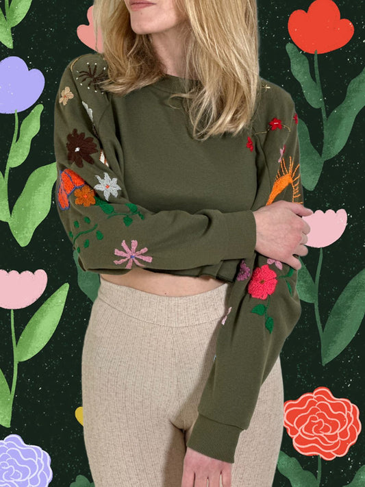 We Bloomin' Cropped Sweater x Tanya