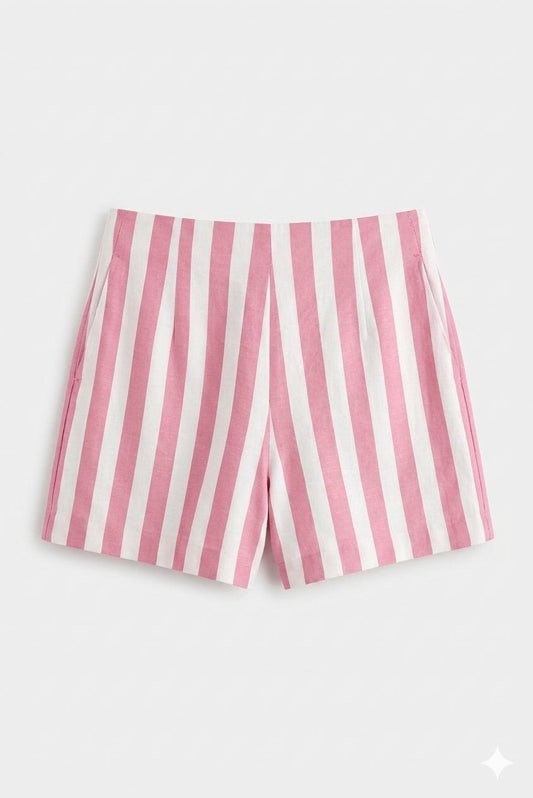 X Rana Striped Shorts - pink