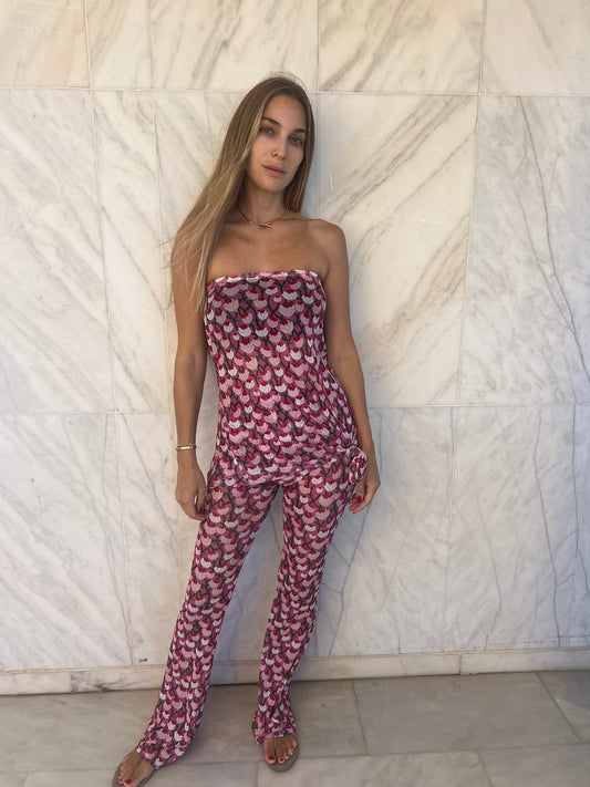 Mesh Flare Pants