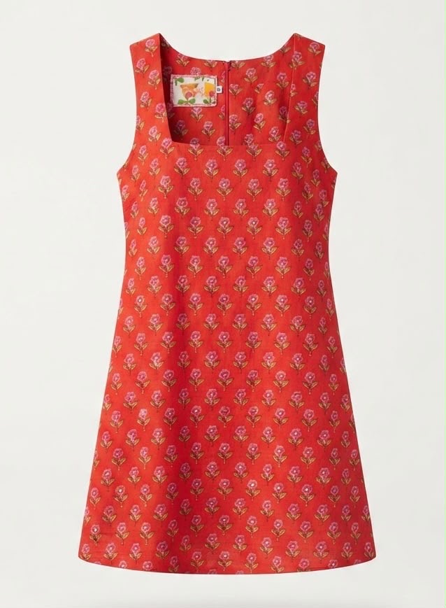 July Dress Embellished Red