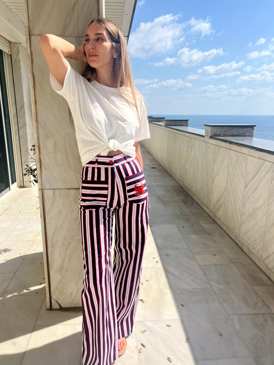 Celina Striped Crab Pants