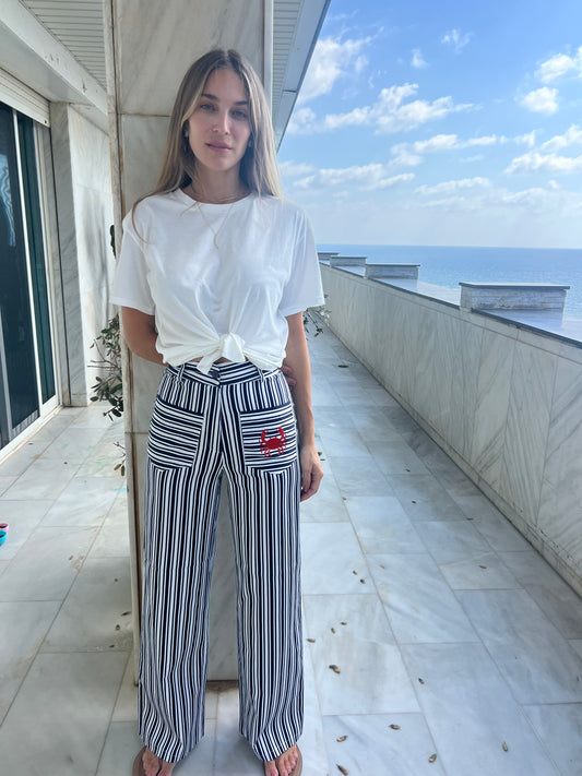 Celina Striped Crab Pants