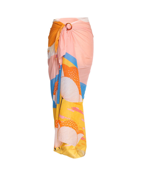 Blush Horizon Bella Sarong -Cotton silk