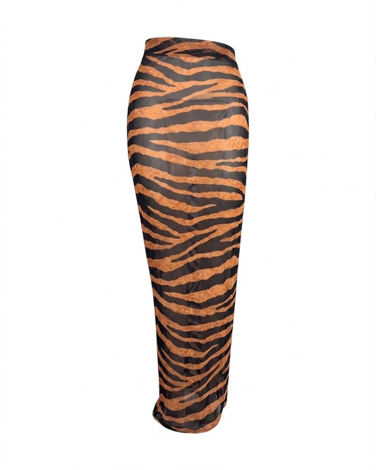 Tiger Print Bella Sarong -Chiffon