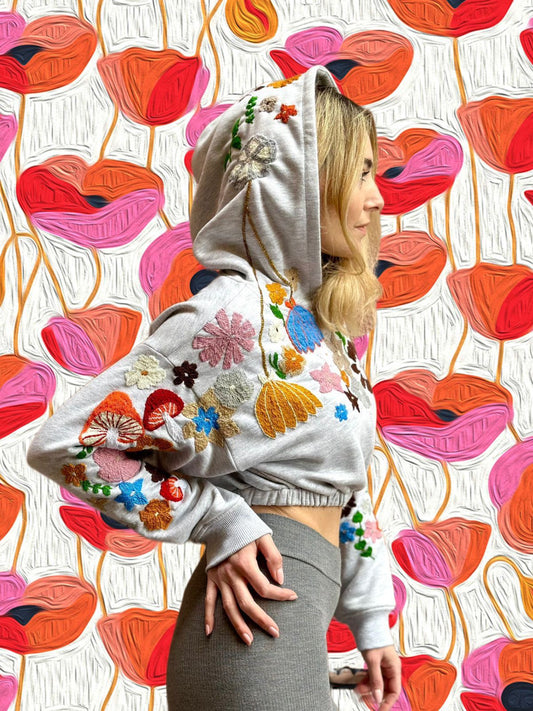 We Bloomin' Cropped Elastic Hoodie x Tanya