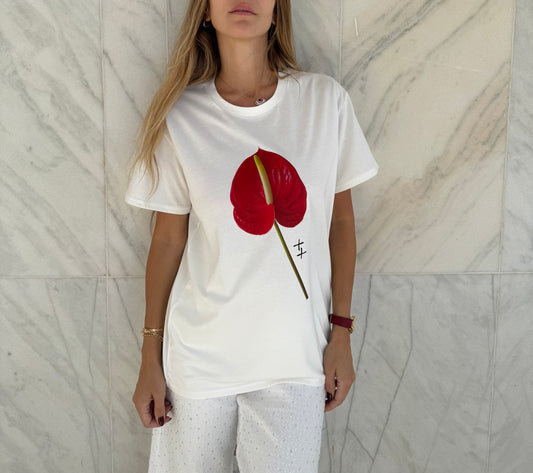 red big anthurium tshirt