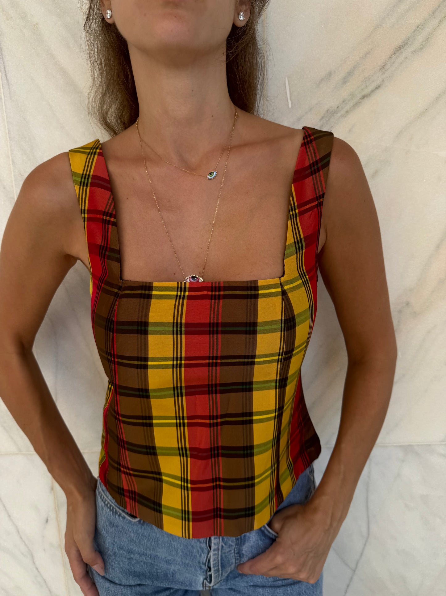Square Top - Taffeta yellow