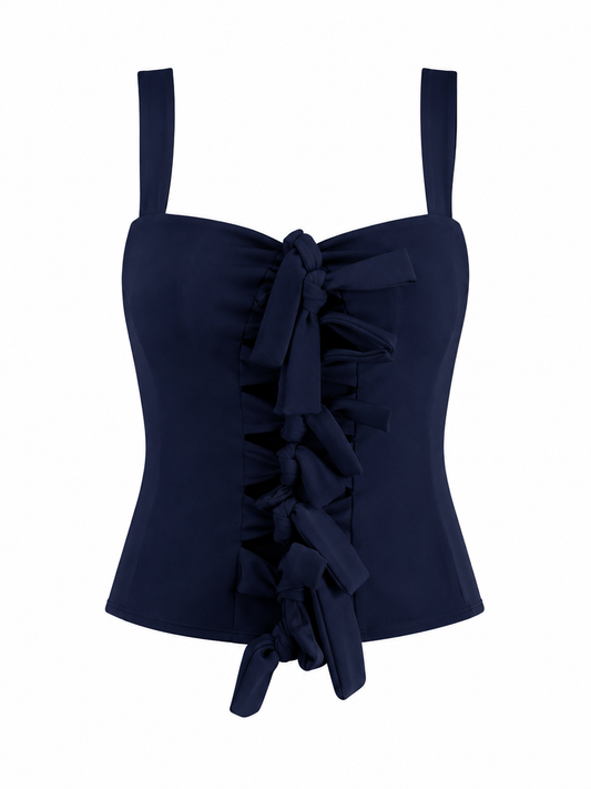 Kim Tie Top -Navy