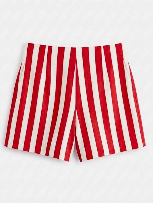 X Rana Striped shorts - Red