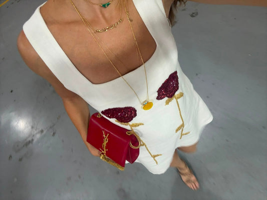 Wild Rose Dress - White