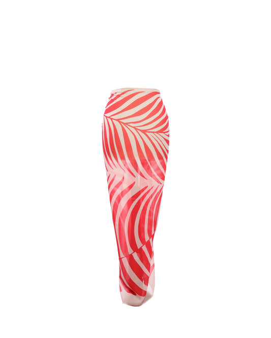 Pink leaf Bella sarong -Chiffon