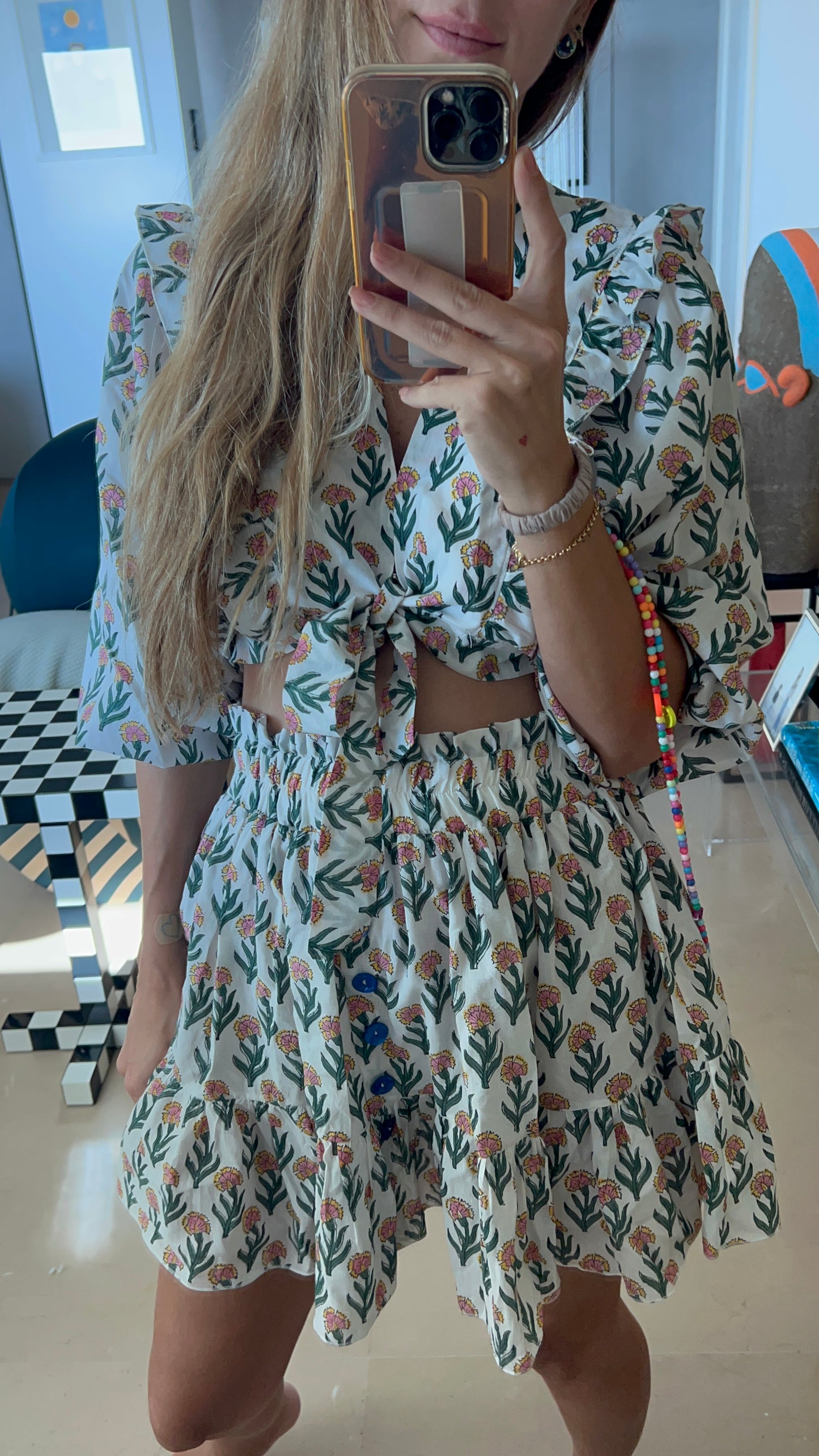 Boho Skirt Set - blue gitane