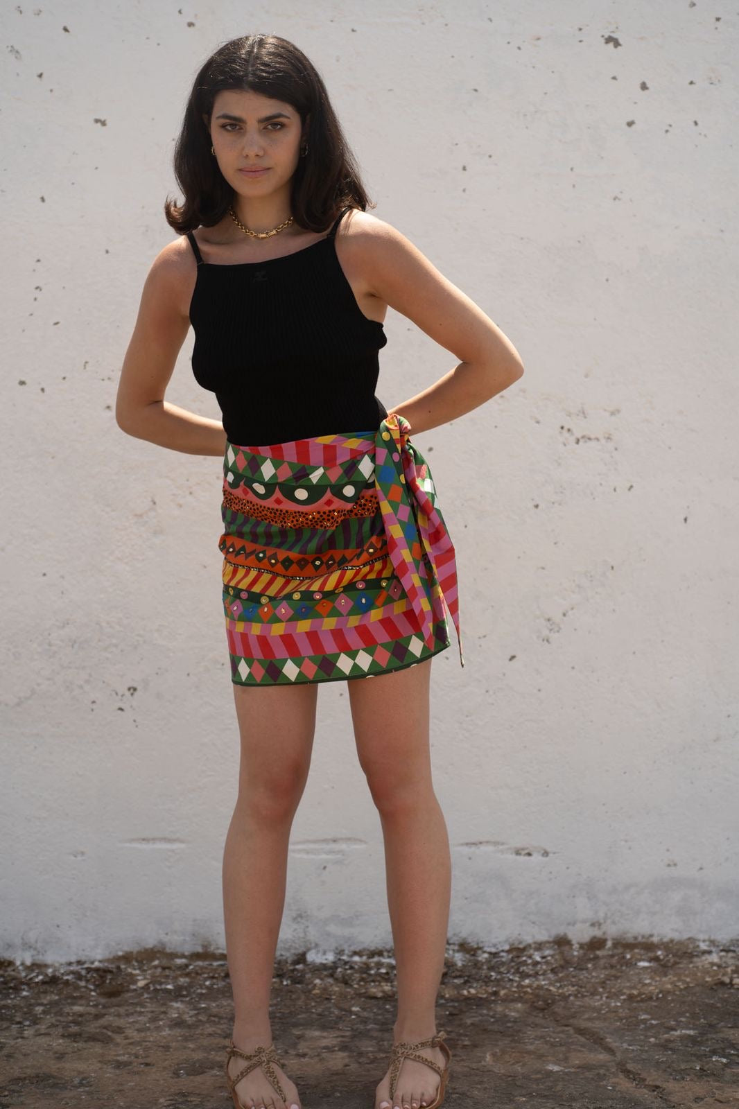 X Rana Embellished Wrap Skirt