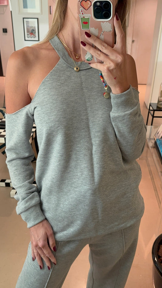 Bare shoulder sweater